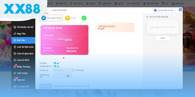 Cần liên kết tài khoản trước khi thực hiện rút tiền